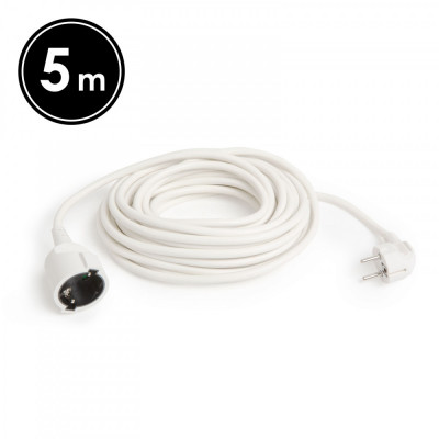 Cablu prelungitor de rețea oscilant - 5m alb foto