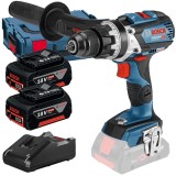 Bosch GSB 18V-110 C + GBA + GAL 18V-40 - Masina de gaurit si insurubat cu percutie 110 Nm valiza speciala + Set 2 acumulatori si incarcator Li-Ion 18
