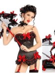 W45 Corset sexy accesorizat cu dantela si fundite