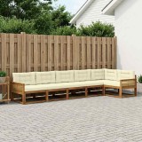 vidaXL Set de canapele de exterior cu pernă 6 pcs Natural și Crem 3382608