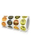 Autocolante Crăciun fericit 2.5 cm rotunde autoadezive etichete de Crăciun fericit detașabile pentru ambalarea cadourilor, decor 4 role, 2000 bucăți