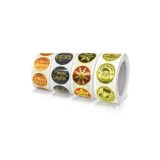 Autocolante Crăciun fericit 2.5 cm rotunde autoadezive etichete de Crăciun fericit detașabile pentru ambalarea cadourilor, decor 4 role, 2000 bucăți