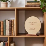 Placheta Premiere Rotunda Lemn, 16cm, Personalizabila | Trofeu Elegant, Distinctie Lemn Gravat Laser, Recompensa Speciala