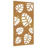 Cumpara ieftin Decoratie perete de gradina 105x55 cm design frunze otel Corten