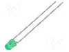 Dioda LED, 3mm, verde, 6,3...10mcd, 10mA, 2,4...3V, VISHAY - TLHG4200