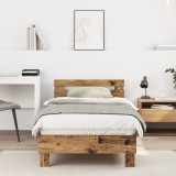 vidaXL Cadru de pat din lemn vechi 90x200 cm - Fabricat din lemn prelucrat
