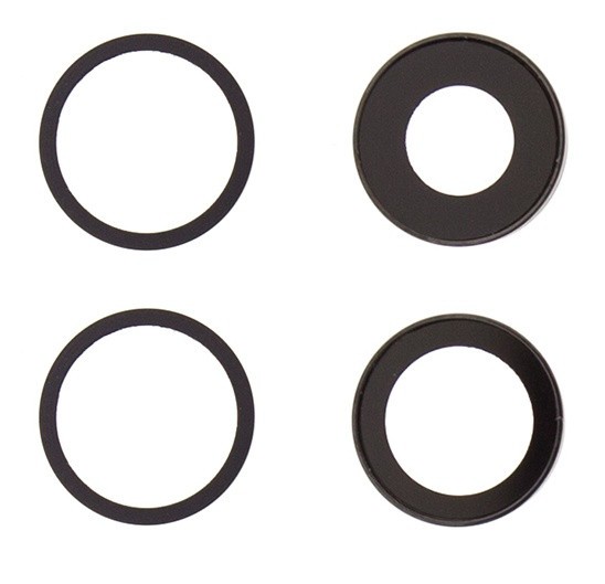 Geam Camera iPhone 12, 12 mini, Negru + Rama