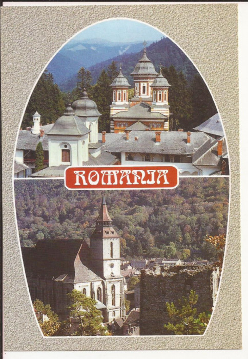 Carte Postala veche - Manastirea Sinaia , Brasov - Biserica neagra , necirculata