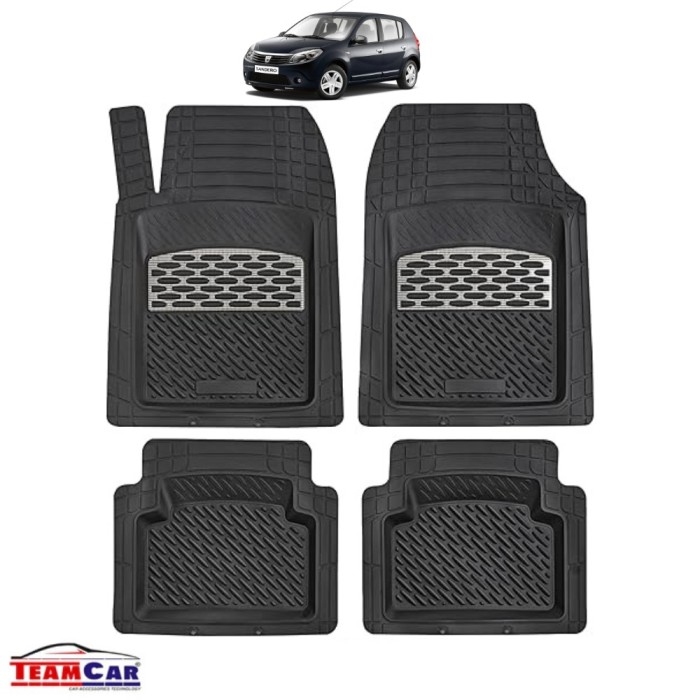 Covorașe Auto TeamCar&reg; Tip Tăviță Compatibile Dacia Sandero I (2008&ndash;2012) - Silver