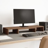VidaXL Suport monitor reglabil stejar maro 80x24x10,5cm lemn prelucrat