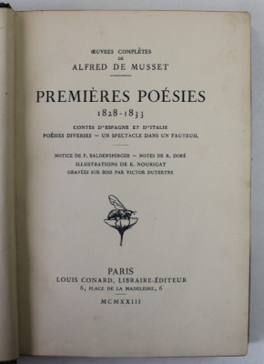 OEUVRE COMPLETES de ALFRED DE MUSSET , PREMIERE POESIES 1828 - 1833 , illustrations de E. NOURIGAT , 1922 foto