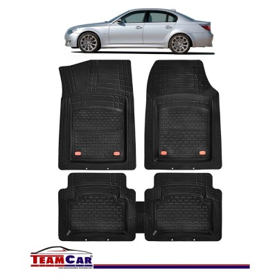 Covorase Auto TEAMCAR&amp;reg; Tip Tăvită pentru BMW Seria 5 E60 2003-2010, Compatibile Universal, Negru, Set Complet Față-Spate foto