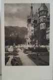 Carte postala, Castelul Peles, fatada si terase, perioada interbelica