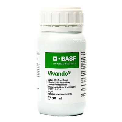 Vivando 20 ml, fungicid sistemic, BASF, fainare (vita de vie), rezistenta ridicata la spalare, sigur pentru albine, interval scurt pana la recoltare, foto