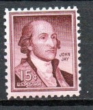 SUA 1954, Arta, Pictura, John Jay, serie neuzata, MNH