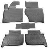 Covorase Cauciuc Premium Stil Tavita Audi Q7 2005-2015 Negru Carbon Acoperire Tunel Median