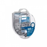 Set 4 Becuri Auto Philips H4 White Vision Ultra 4200K, 12V, 55W + 2 Becuri Pozitie T10 5W