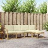 vidaXL Set de canapele de exterior cu pernă 5 pcs Alb și crem 3387504