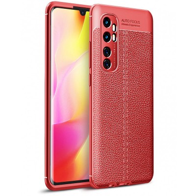 Husa TPU OEM Litchi Antisoc pentru Xiaomi Mi Note 10 Lite, Rosie foto