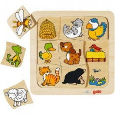 Joc puzzle de asociere Casutele animalelor