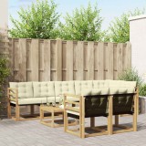 vidaXL Set de canapele de exterior cu pernă 9 pcs Alb și crem 3389608