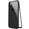 Husa Magnetic Case 360 iPhone X + Folie Autoregenerativa, Protectie Completa, Sticla Securizata, Margini Metalice, Negru