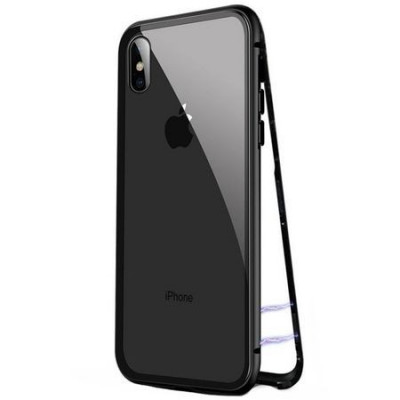 Husa Magnetic Case 360&amp;deg; + folie autoregenerativa pentru iPhone X, Black foto