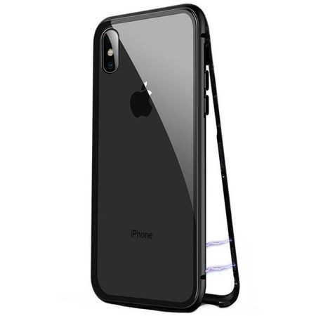 Husa Magnetic Case 360&deg; + folie autoregenerativa pentru iPhone X, Black