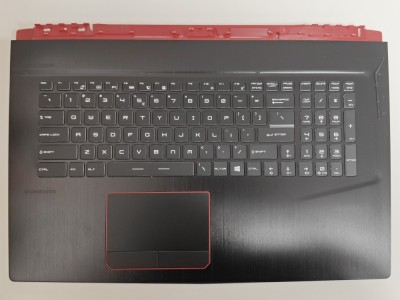 Carcasa superioara cu tastatura palmrest Laptop, MSI GE73, GE73VR, 3077C1C216HG, iluminata, RGB Per Key, neagra, layout US foto
