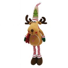 Figurina de Craciun Ren Textil, Flippy, Ren Telescopic pentru Craciun, din Material Textil Moale in 2 Dimensiuni, Maro deschis&nbsp;