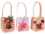 Set 3 gentute Craciun textil multicolor Xmas 11x8x26 cm