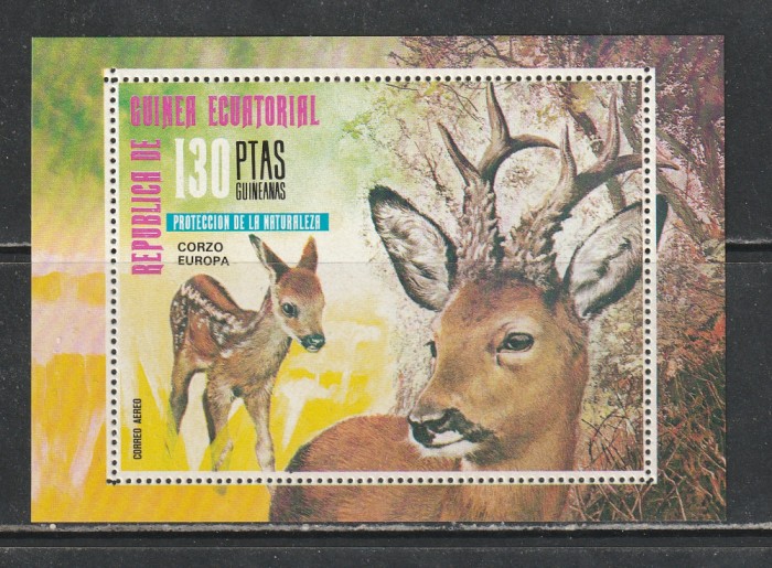 Guinea Ecuatoriala 1976 - Fauna din Europa S/S 1v MNH