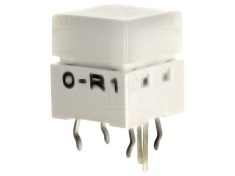 Comutator tastatură albă cu LED roșie SPST-NO 24V
