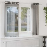 VidaXL Perdele Voile cu Oeje 2 buc Negru 140x140 cm