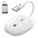 Cumpara ieftin Adaptor Wireless Techstar&reg; THT-020-9-1 Pentru Apple CarPlay Si Android Auto, Dongle USB-Type-C , WiFi 5G, Bluetooth, Conectare Automata, Alb