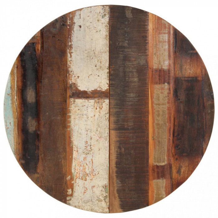 Blat de masă rotund, 70 cm, lemn masiv reciclat, 15-16 mm