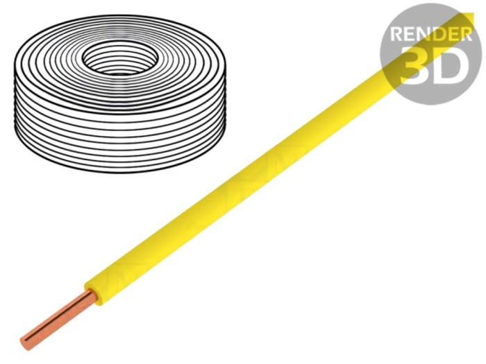 Cablu PVC galben 10m 0,2mm2