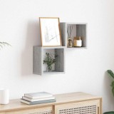 VidaXL Șemele de perete 2 pcs Gri 26 x 15 x 26 cm Lemn compozit