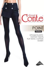 Ciorap cu model &rdquo;Puncte&rdquo;pe tot piciorul, Conte Fantasy Point - Nero, 2-S Standard
