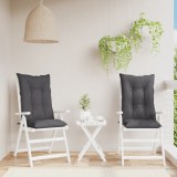Perne scaun cu spătar &icirc;nalt, 2 buc. antracit 120x50x7 cm textil