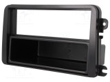 Rama Radio Auto 1/2 DIN cu Sertar VW Golf 5 V Passat Touran Negru Adaptor Montaj Sistem Audio Navigatie