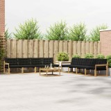 vidaXL Set de canapele de exterior 9 pcs Alb și negru 79 x 79 x 37 cm 3388534