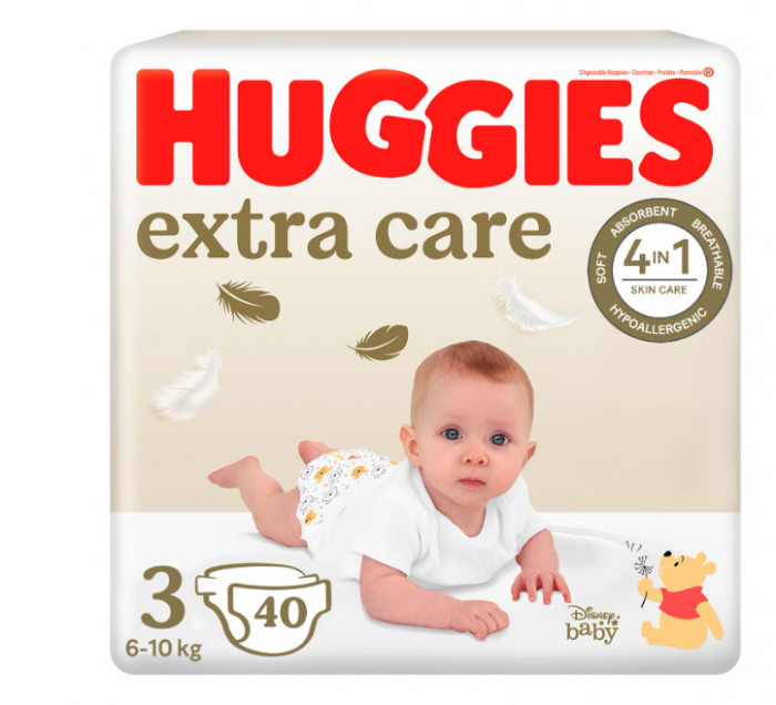 Scutece Huggies Extra Care 3 Jumbo, 6-10 kg, 40 buc