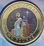 2 pounds 2022 Gibraltar, Christmas ,The three Wise Men, Brilliant uncirculated, Blister, tiraj 2500 ex., km#1883.1