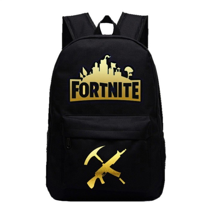 Ghiozdan Fortnite, negru, capacitate 40 L, 2 compartimente, logo galben auriu Ghiozdan Fortnite, negru, capacitate 40 L, 2 compartimente, logo galben auriu