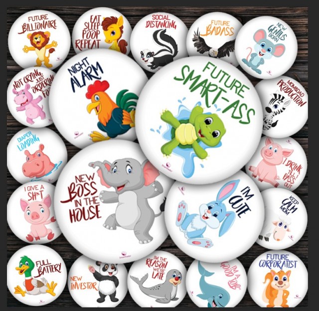 Set de 20 Stickere Baby Milestone - 15 cm, model Funny