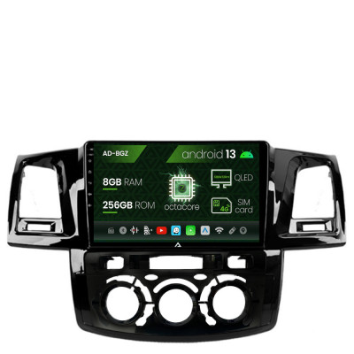 Navigatie Toyota Hilux (2008-2014) Clima Manuala, Android 13, Z-Octacore 8GB RAM + 256GB ROM, 9 Inch - AD-BGZ9008+AD-BGRKIT082 foto