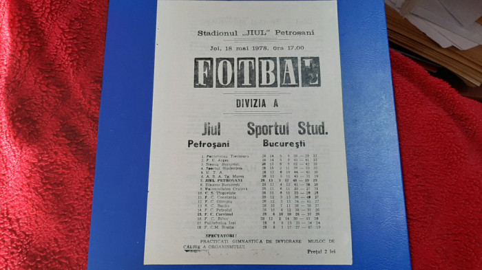 program Jiul - Sportul Stud.
