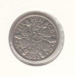 MAREA BRITANIE - 6 PENCE 1933 , Ag500, LM1.42, Europa