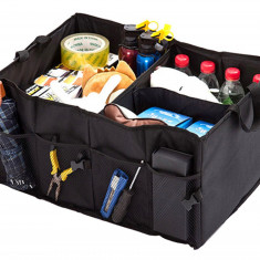 Organizator portbagaj auto cu 9 buzunare, 55 x 38 x 26cm, culoare neagra